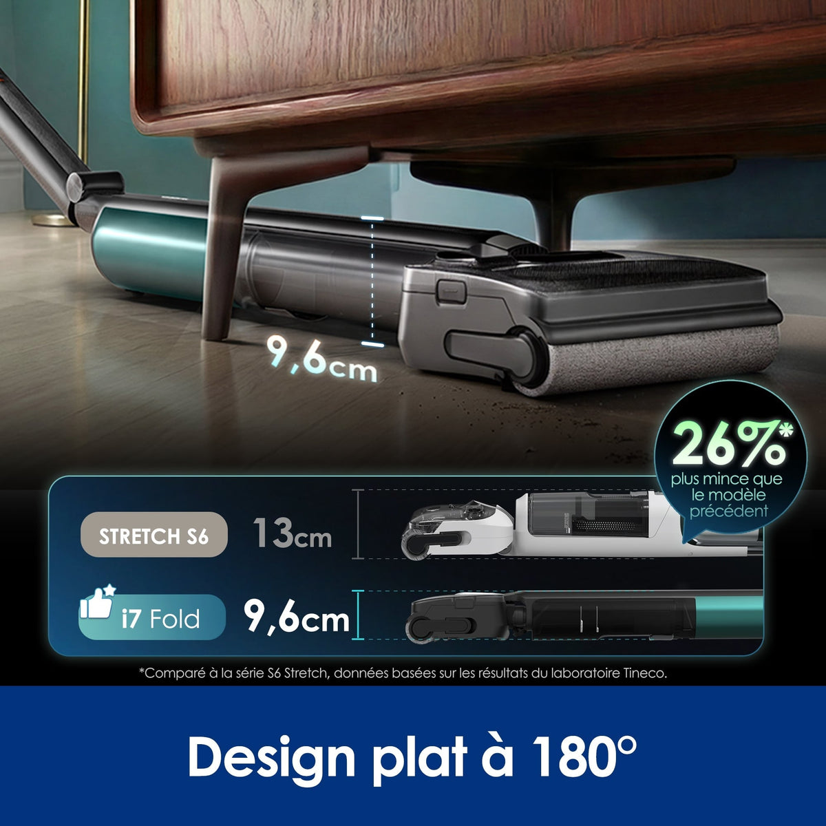 Tineco Floor One i7 Fold  Aspirateur Sec et Humide Sans Fil