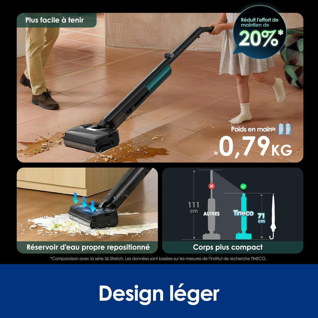 Tineco Floor One i7 Fold  Aspirateur Sec et Humide Sans Fil