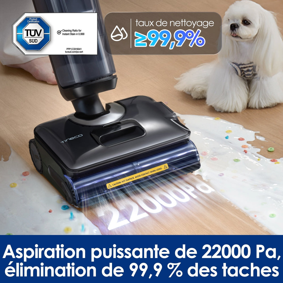 Tineco FLOOR ONE S7 Stretch Steam Aspirateur Balai Vapeur Sans Fil Tout-en-Un