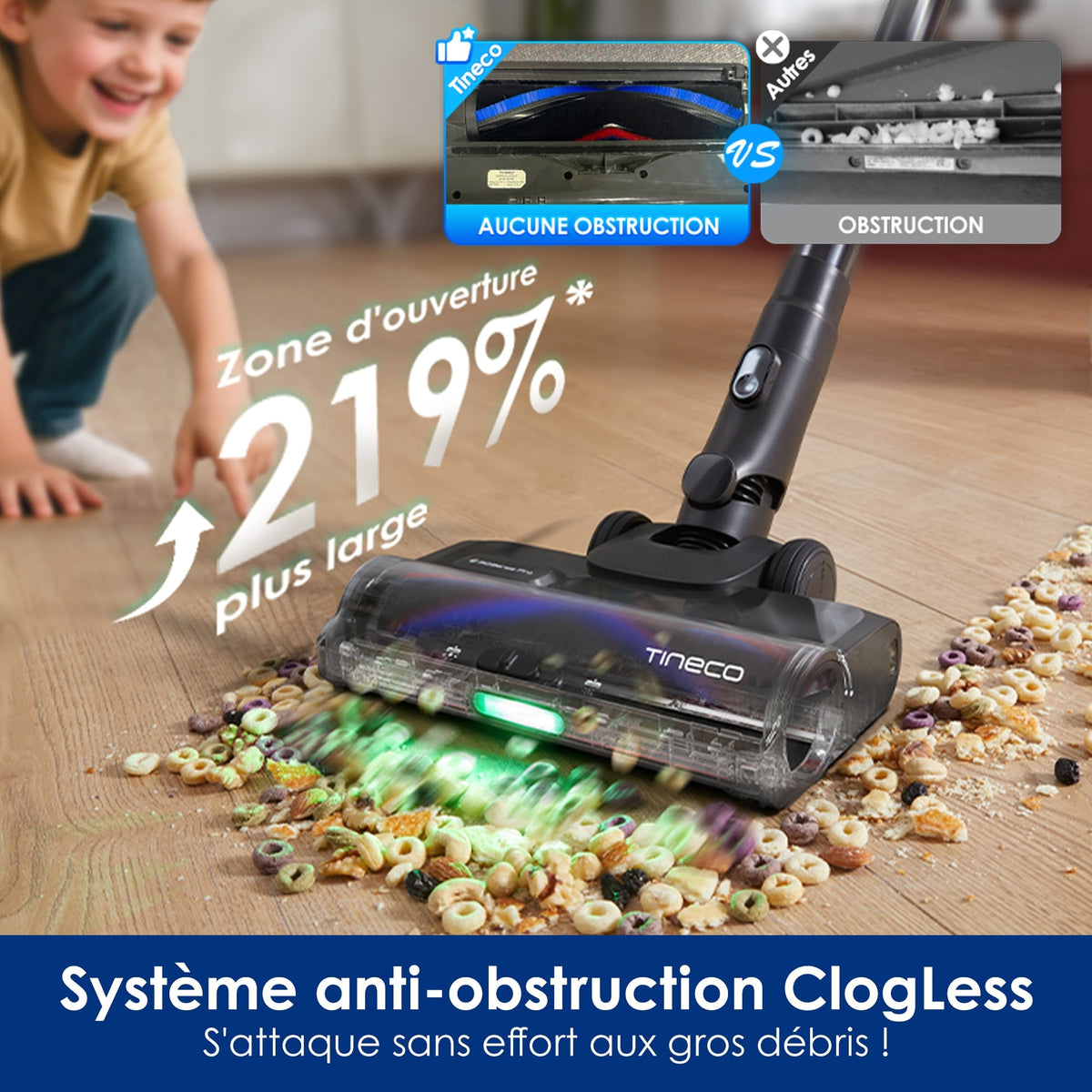 Tineco Pure One S70 Aspirateur Balai sans Fil(Gris)